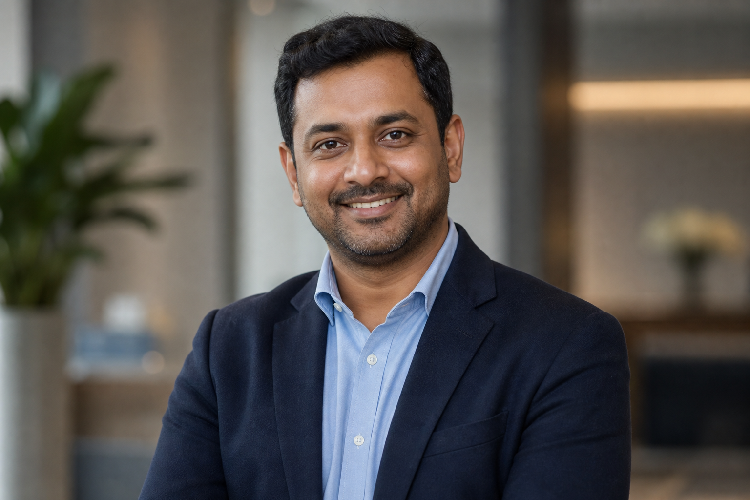 Illustrative Chennai tech founder portrait